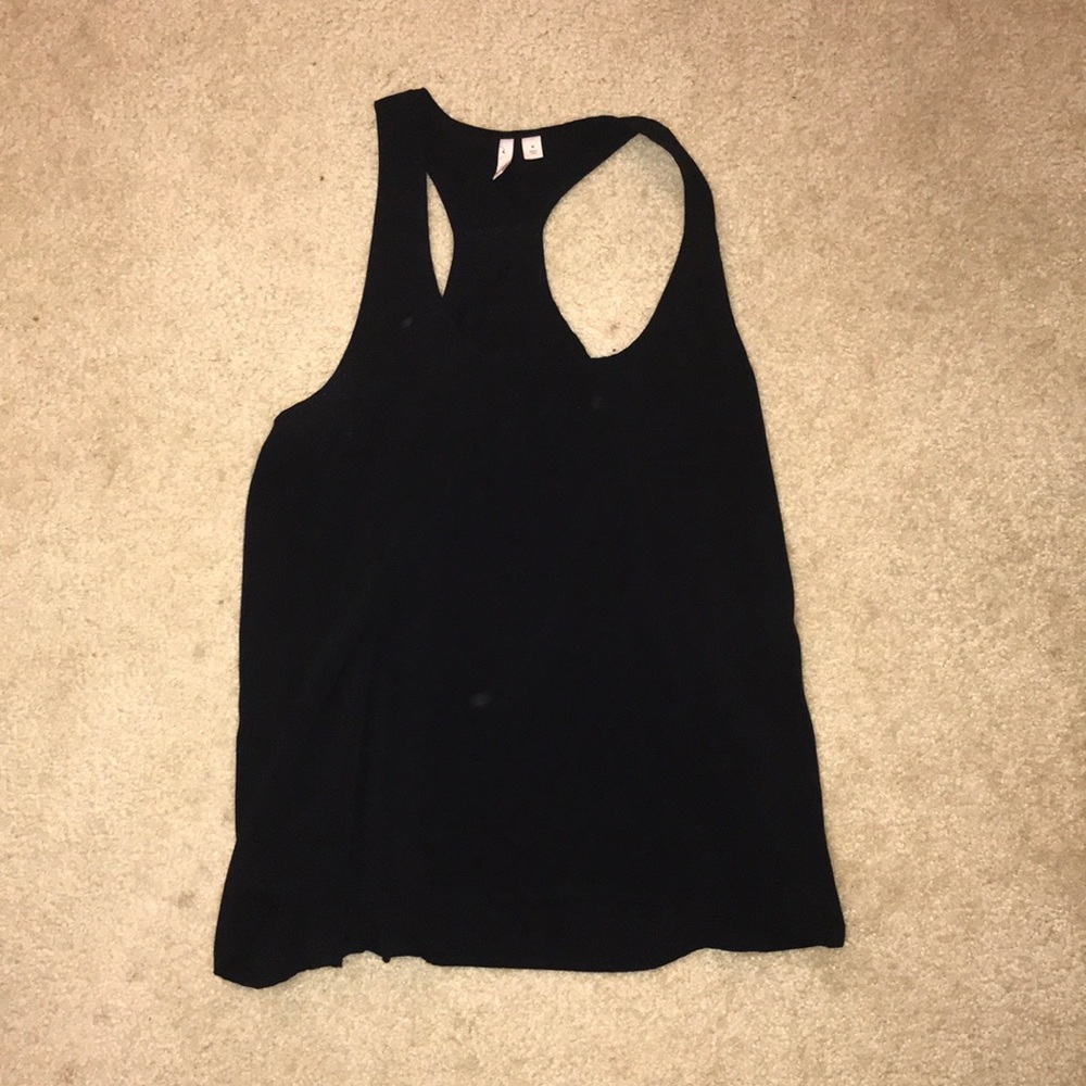 Size M chiffon black racer back tank